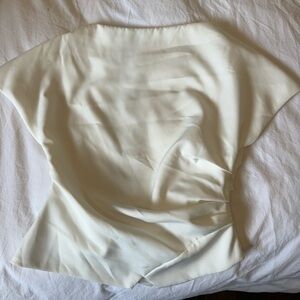 Elegant Cream Shirt High Neck